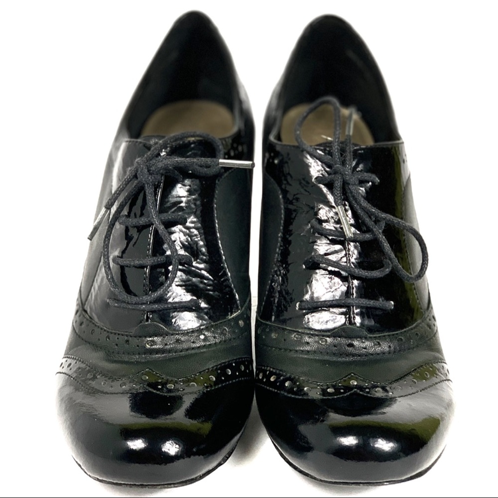 Aldo Black Patent/Mat Leather Heeled Shoe